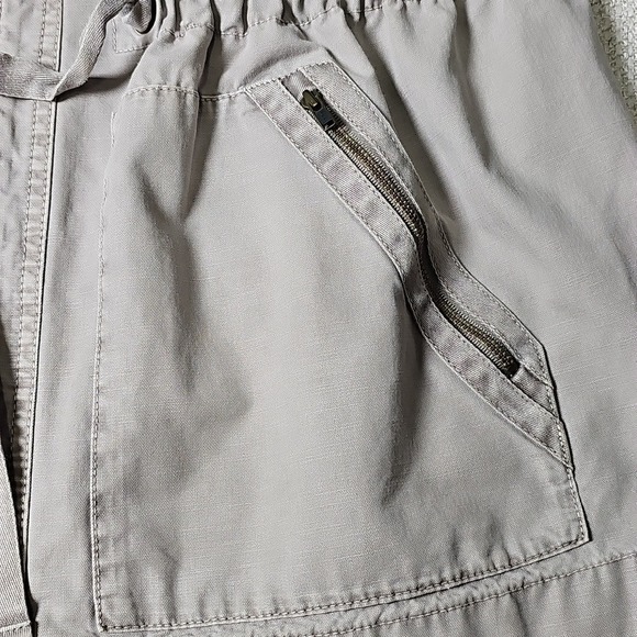 J Crew 100% Cotton Utility Cargo Jacket Tan color Pockets Size Large - Picture 7 of 8